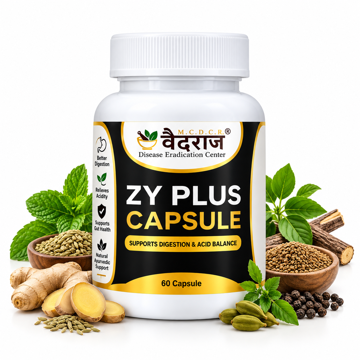 Vaidraj Z Y Plus Capsule – Ayurvedic Acidity, Gas & Digestive Support