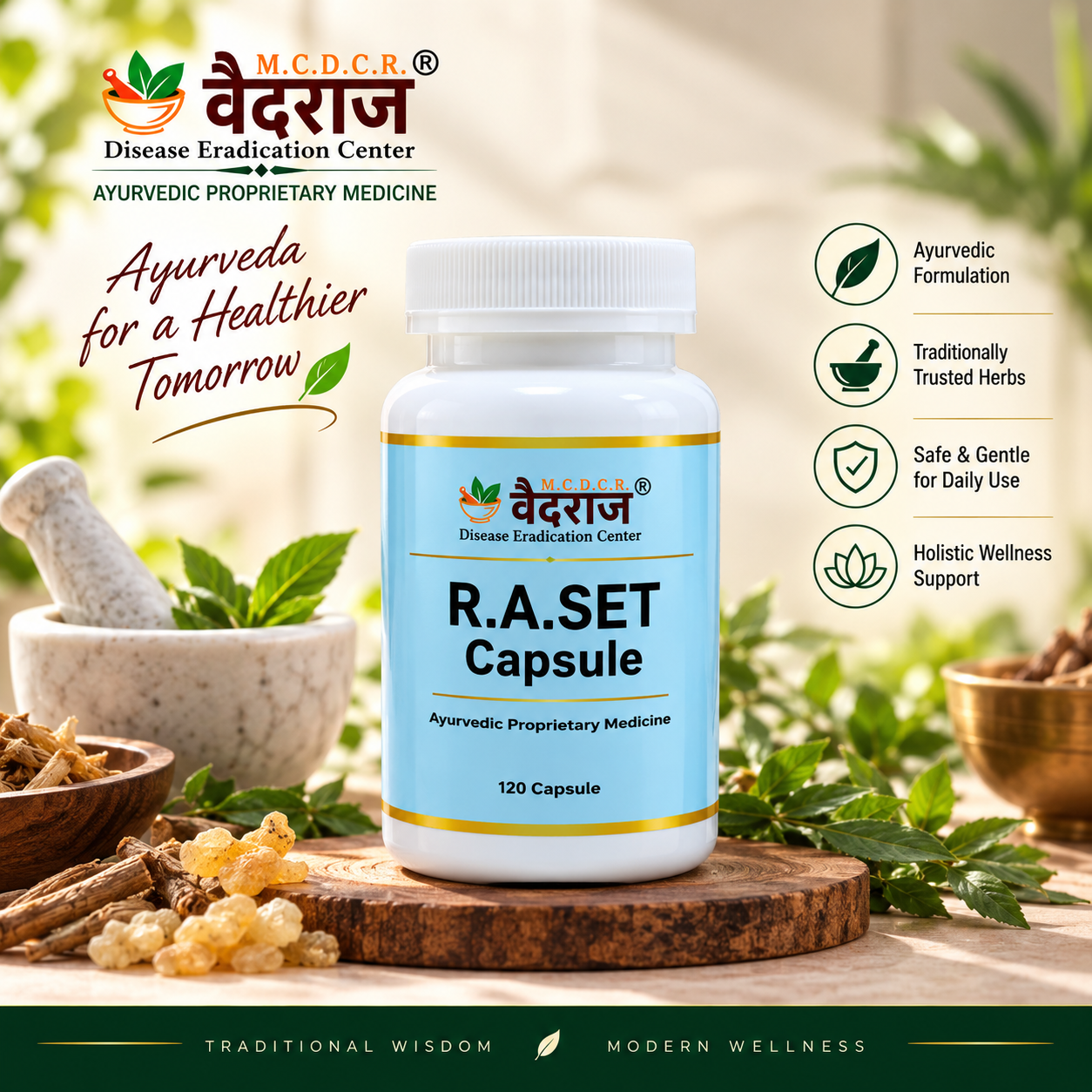 Vaidraj R.A. Set Capsule – Ayurvedic Joint Comfort & Mobility Support | 120 Capsules